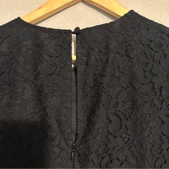 J.Crew Black Lace Cocktail Dress 12 Sheath Lined Classic Romantic Formal - Picture 10 of 12